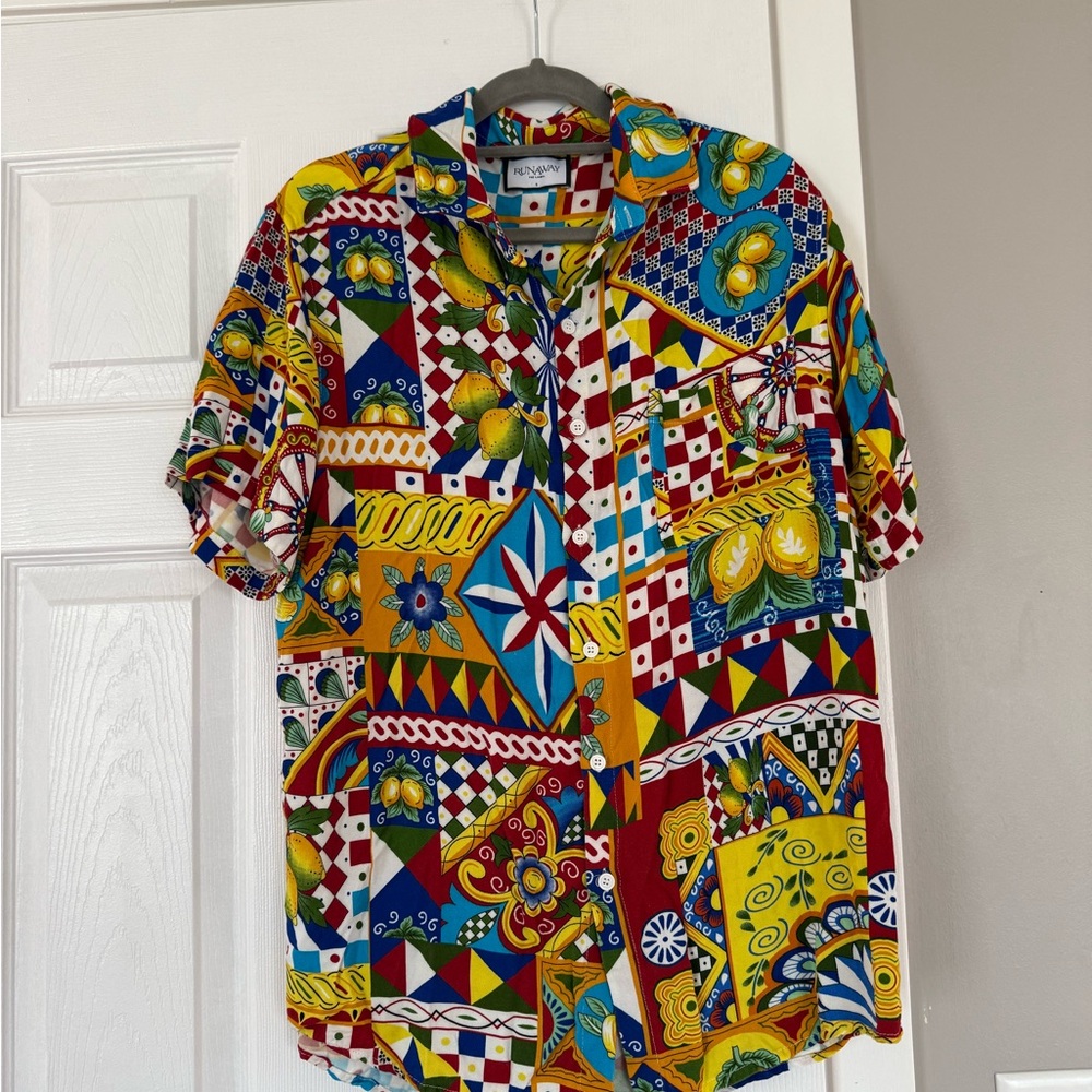 Runaway The Label Men’s Summer Vacation Tshirt Lemon Colorful Print